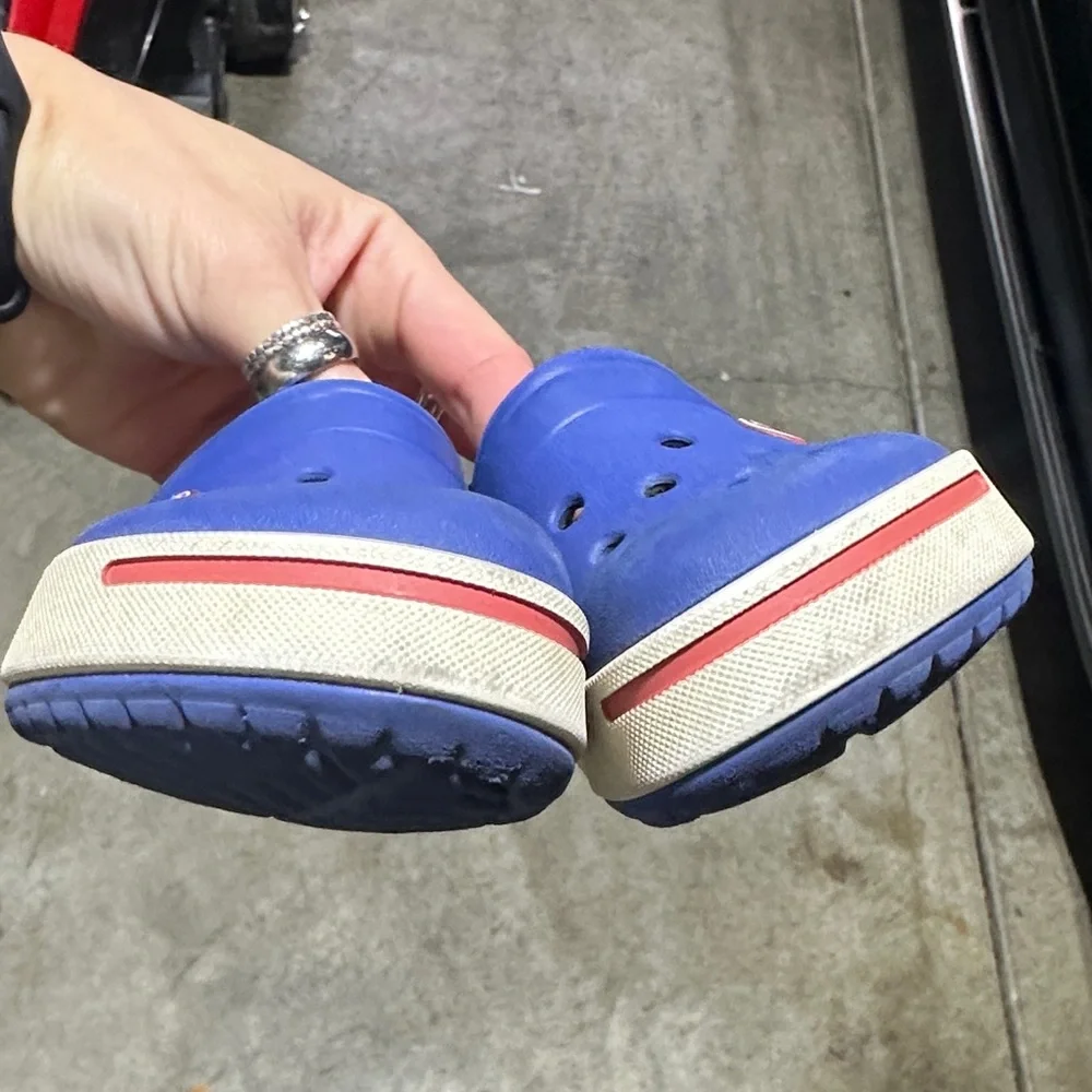 Crocs Kids Blue and Red Clogs